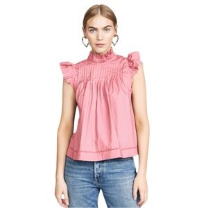 Sea New York Clara Pintuck Ruffle Top